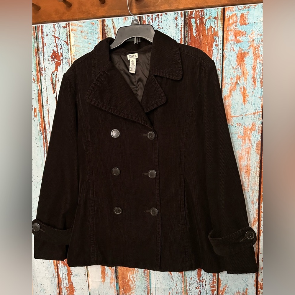Bass Women's Brown Corduroy Pea Coat